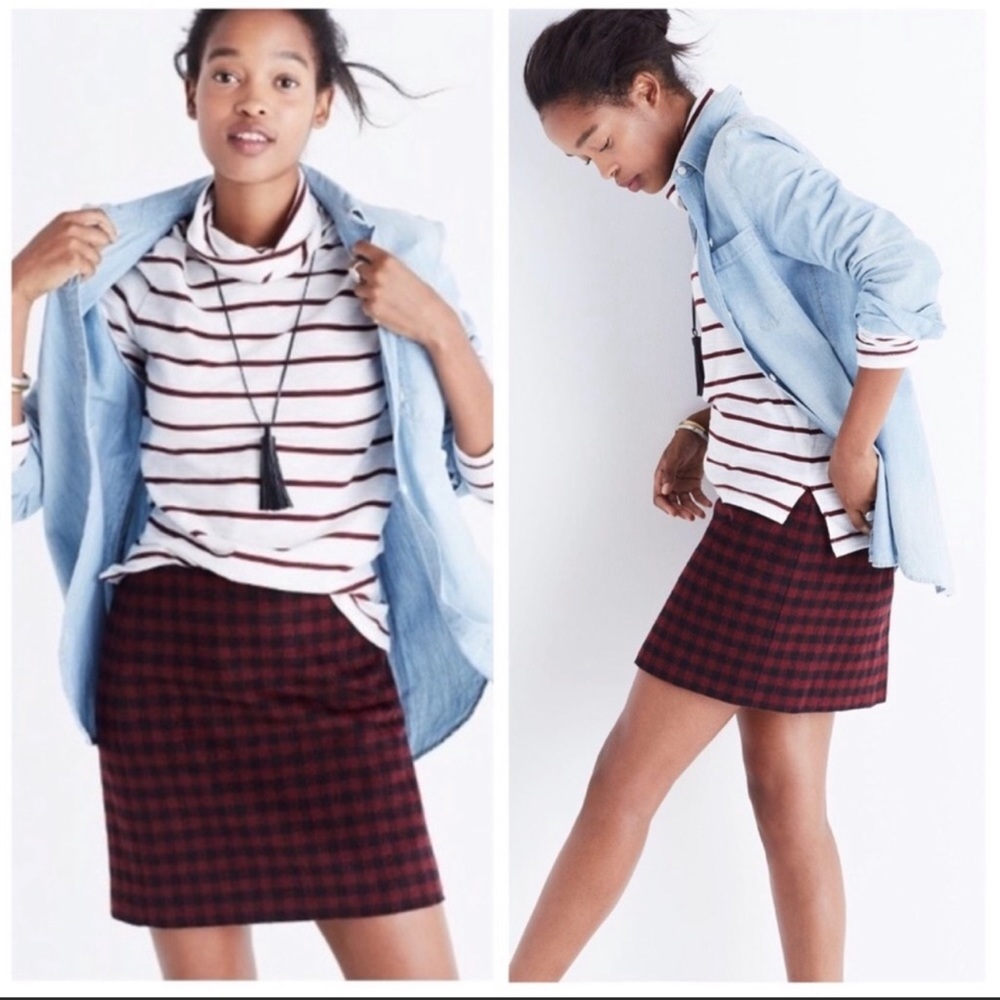 Madewell buffalo check upstate skirt size 00